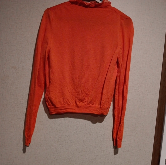 J.Crew cardigan Orange 100% Merino Wool Size Small - Picture 4 of 4